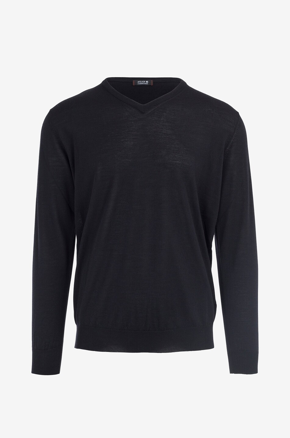 BONGÉNIE Pull léger en laine mérinos et soie Homme NOIR 1