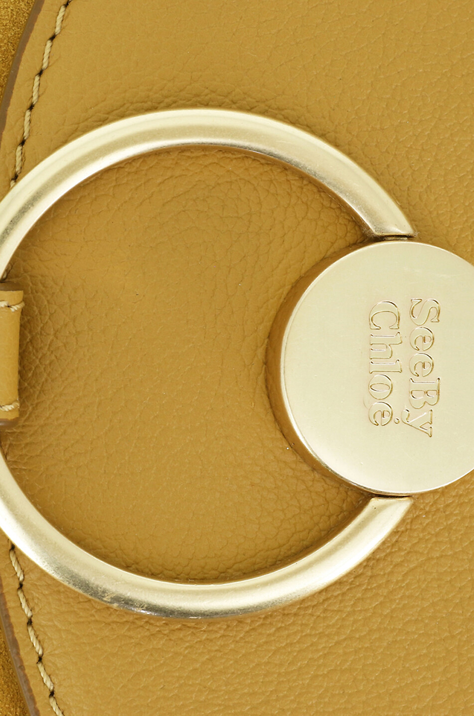SEE BY CHLOE Satteltasche aus Leder und Wildleder Damen GELB 5