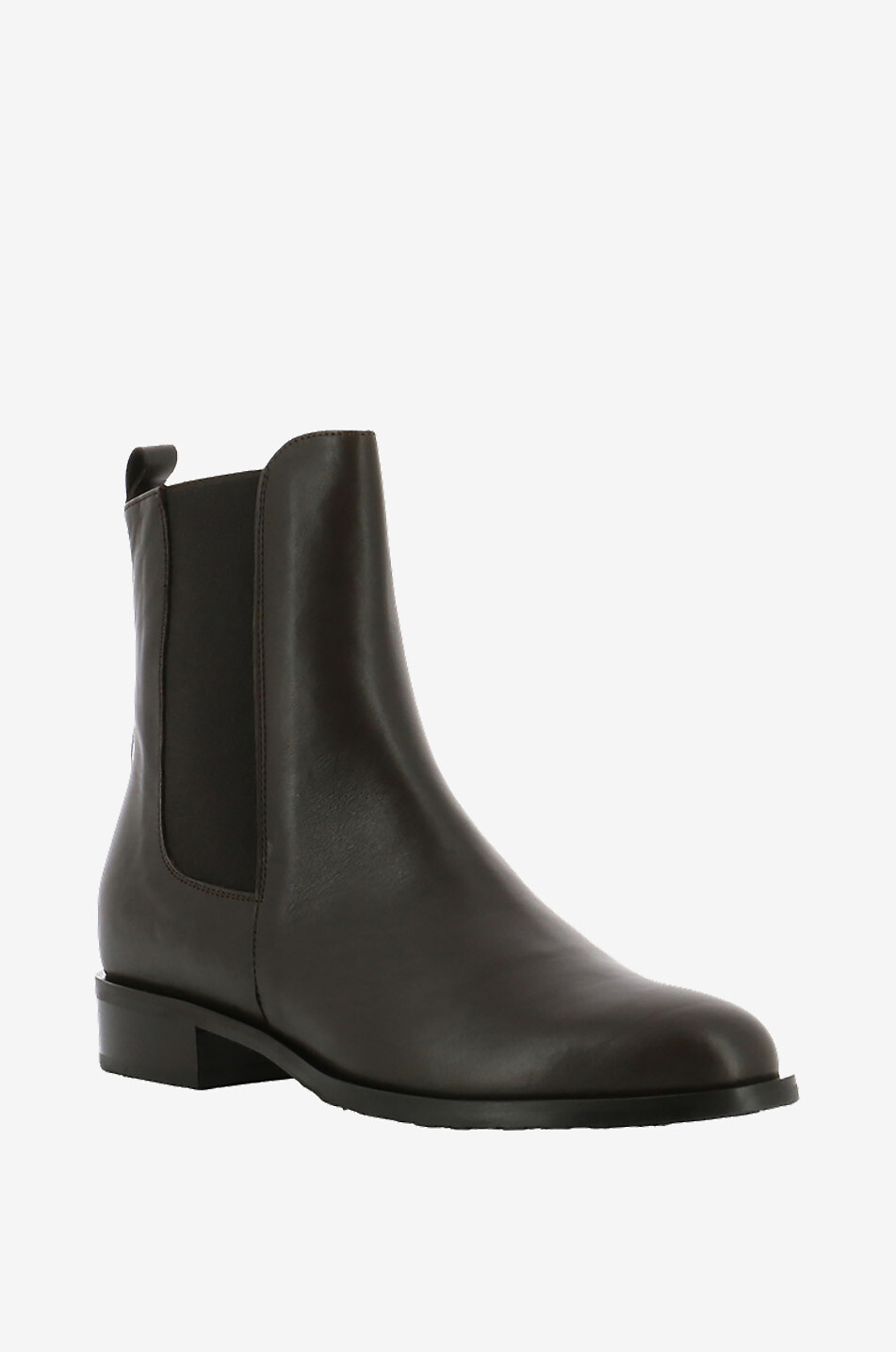 Bottines plates en cuir lisse