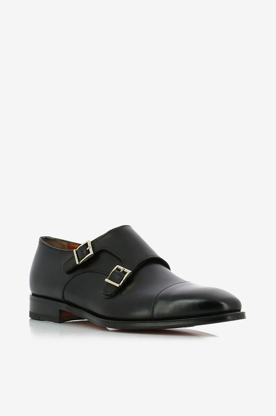 SANTONI Halbschuhe mit Doppelschnalle aus Leder Herren SCHWARZ 1