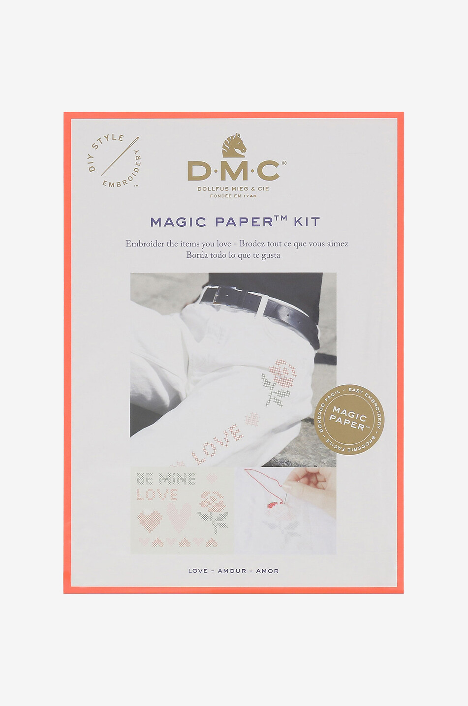 DMC Kreuzstich-Stickerei Kit Magic Paper Amour Haus ROSA 1