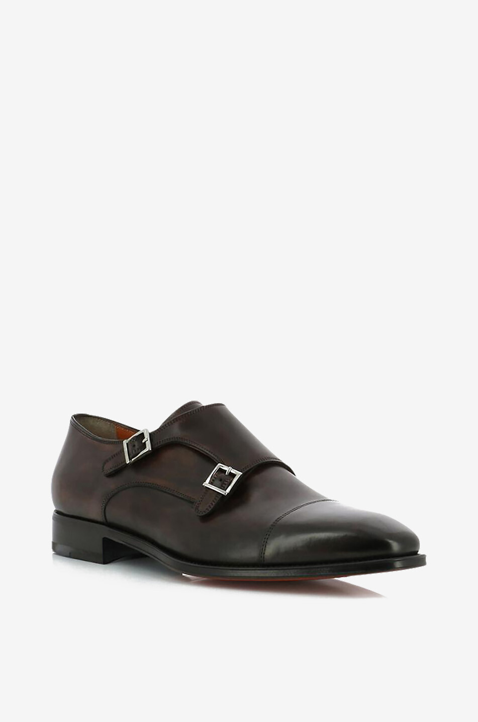 SANTONI Halbschuhe mit Doppelschnalle aus Leder Herren DUNKELBRAUN 1