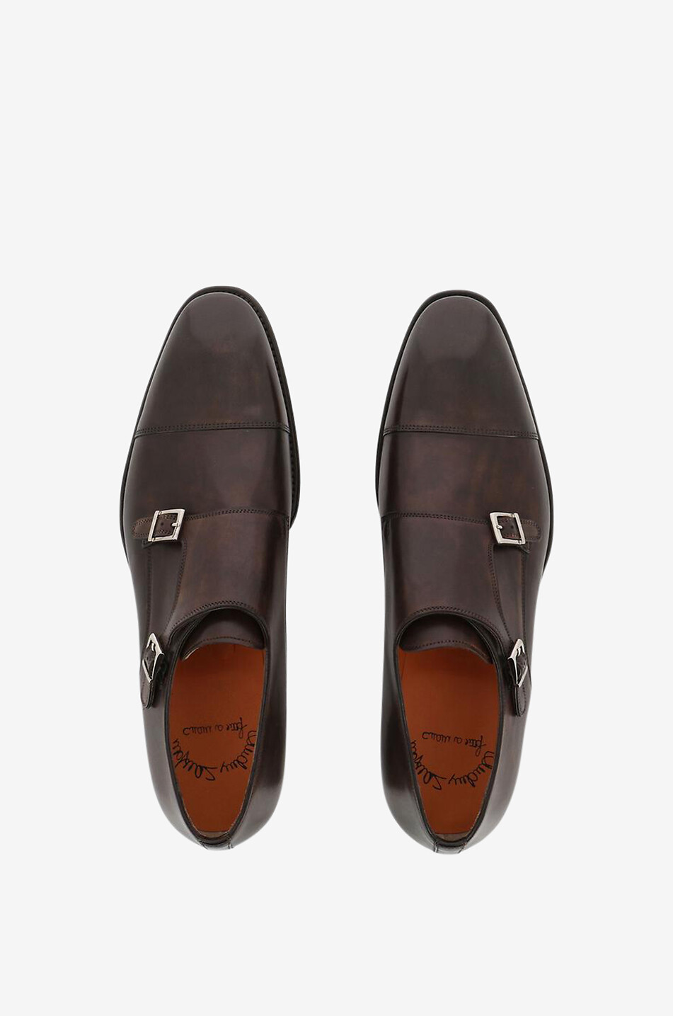 SANTONI Halbschuhe mit Doppelschnalle aus Leder Herren DUNKELBRAUN 5