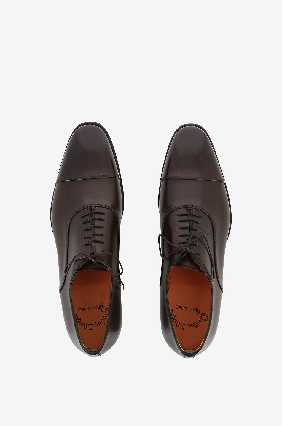 SANTONI Derbies en cuir lisse Homme MARRON FONCÉ 5