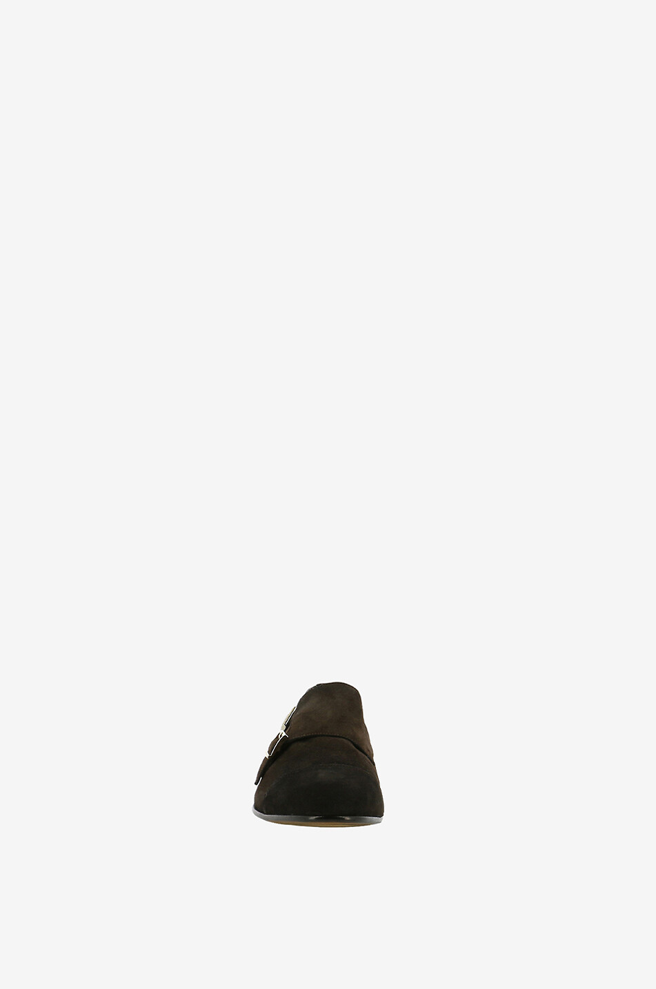 SANTONI Monk-strap suede shoes Men DARK BROWN 2