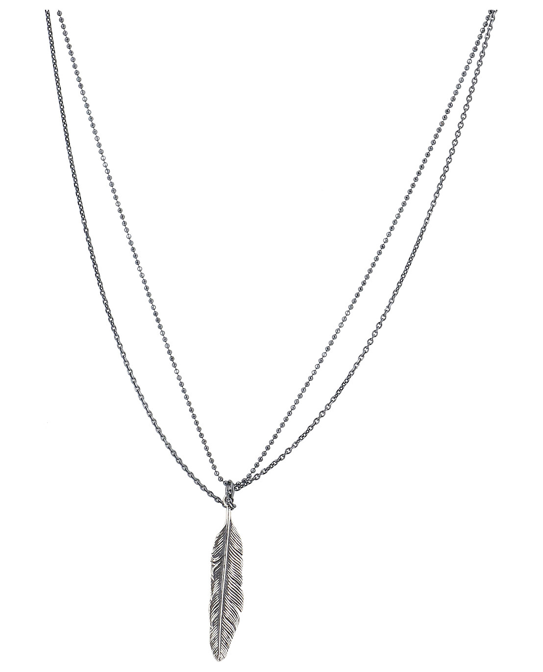 DASQUE Chayan silver necklace with feather Men SILVER 1
