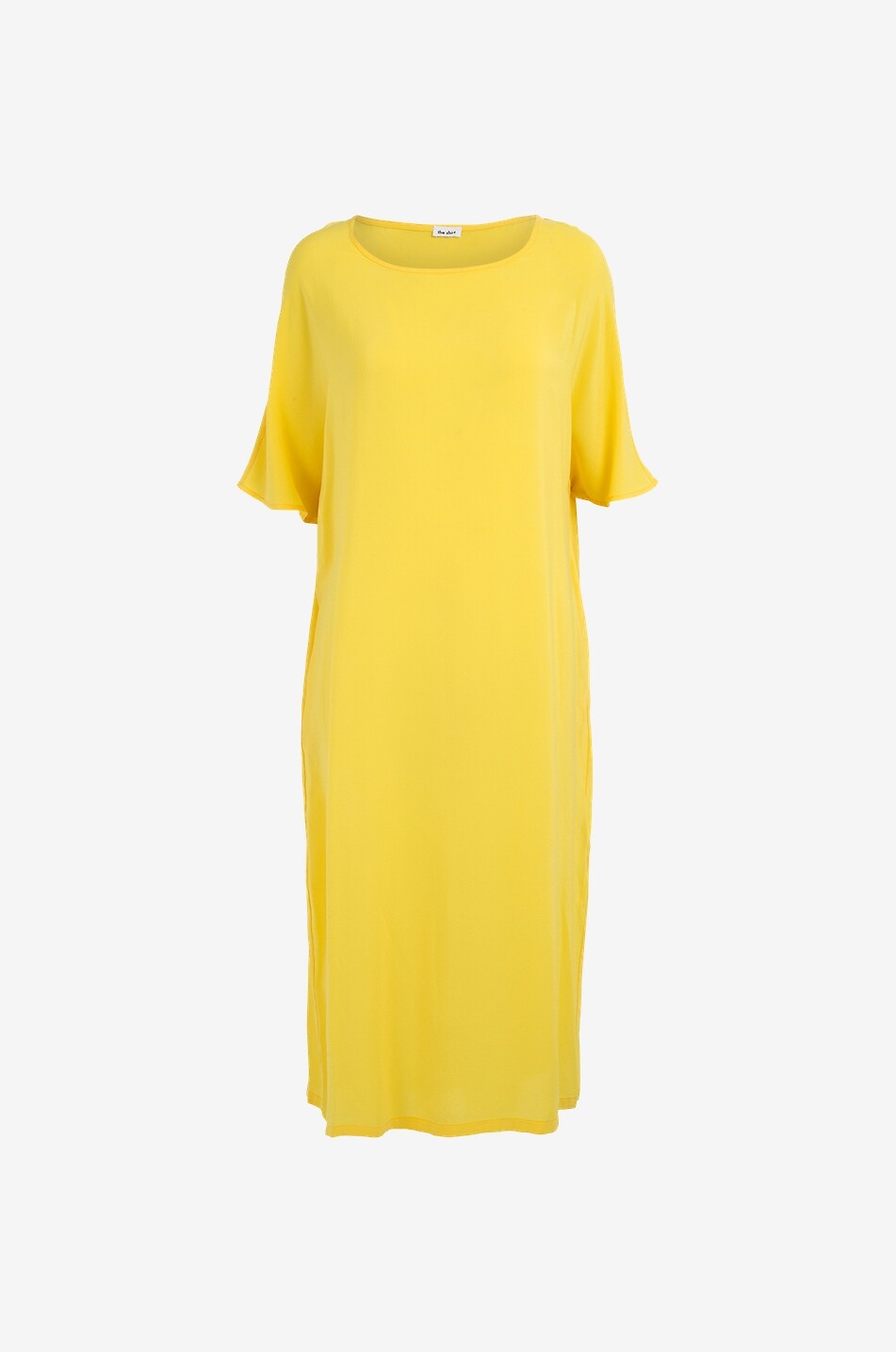 THE SHIRT A-line silk dress with boat collar Women YELLOW 1