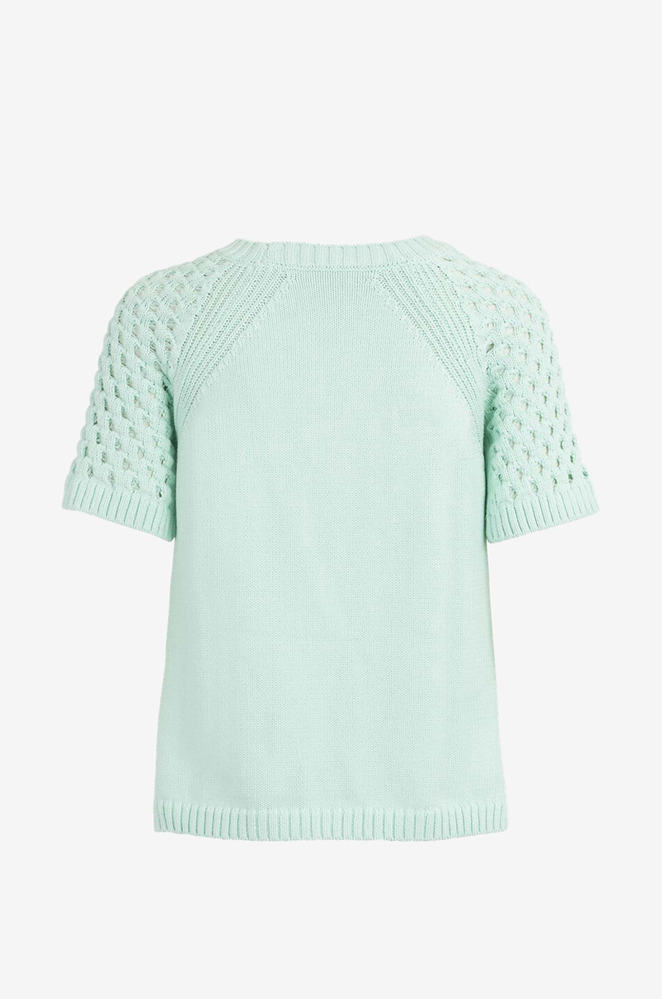 BONGÉNIE Top tricot en coton à manches courtes Femme VERT CLAIR 2