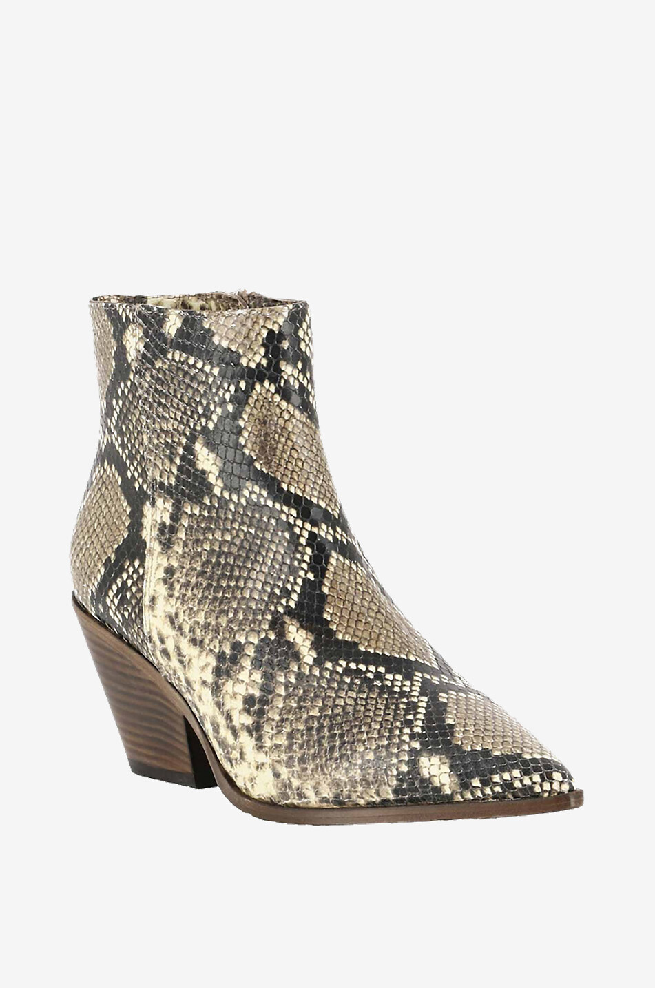 BONGENIE Stiefeletten aus Wildleder in Schlangenoptik Damen HELLBRAUN 1