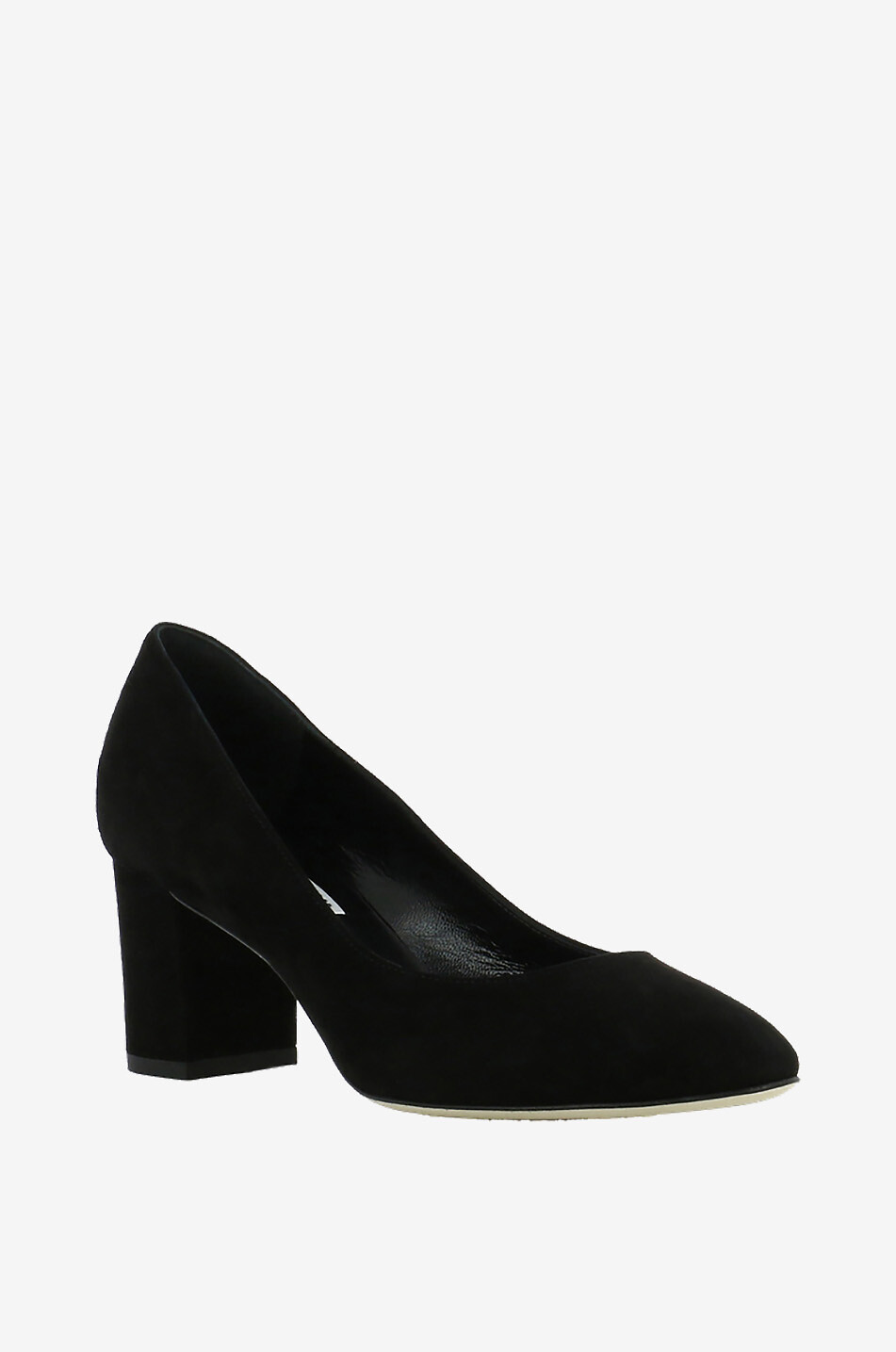 Round tip pumps with chunky heels