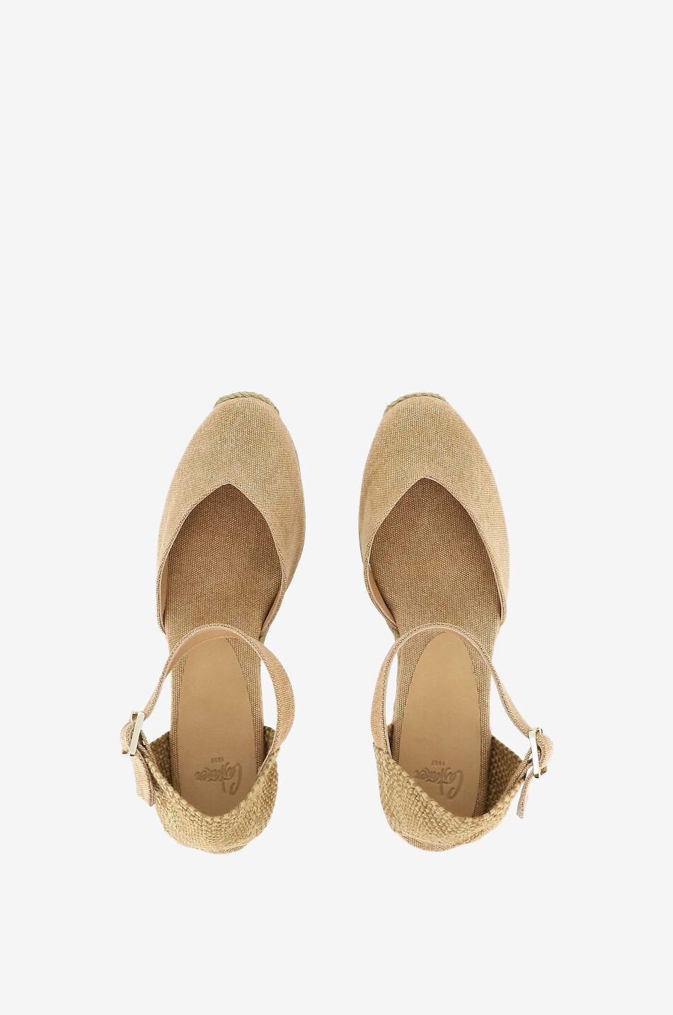 CASTANER Keilespadrilles aus ausgewaschenem Segeltuch Chiarita 50 Damen [akeneo-beigefonce] 5