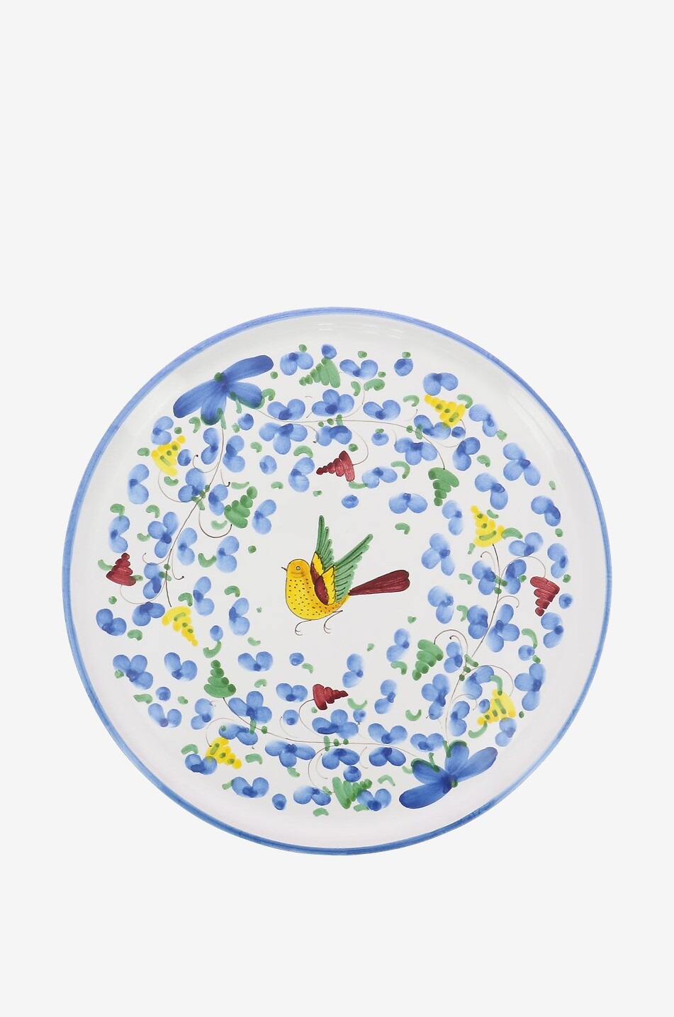 Assiette à pizza motif oiseau Uccello L