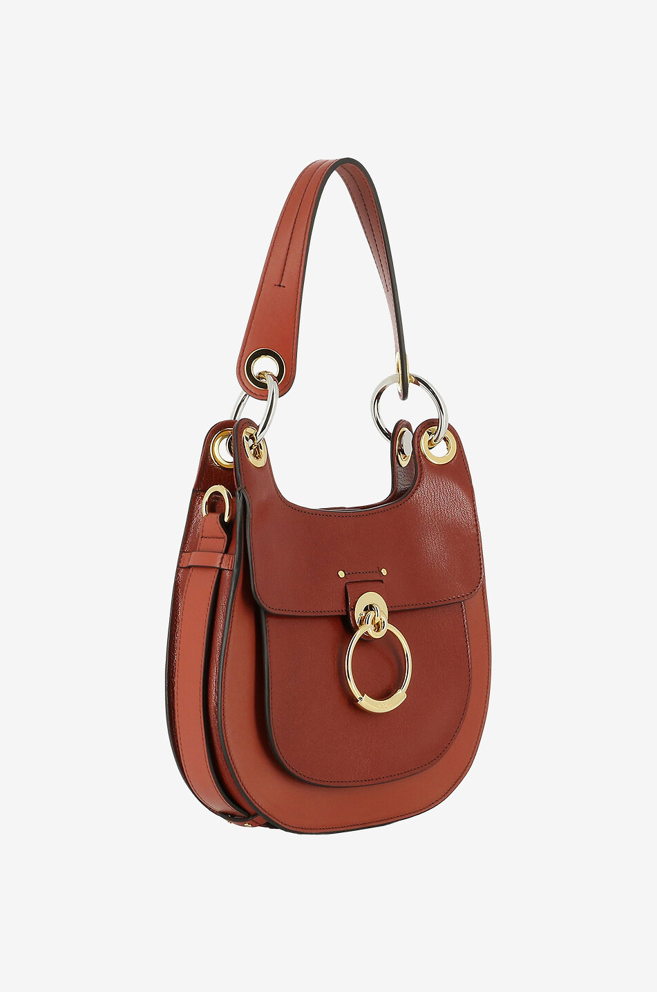 CHLOE Tess grained leather shoulder bag Women MEDIUM BROWN 2