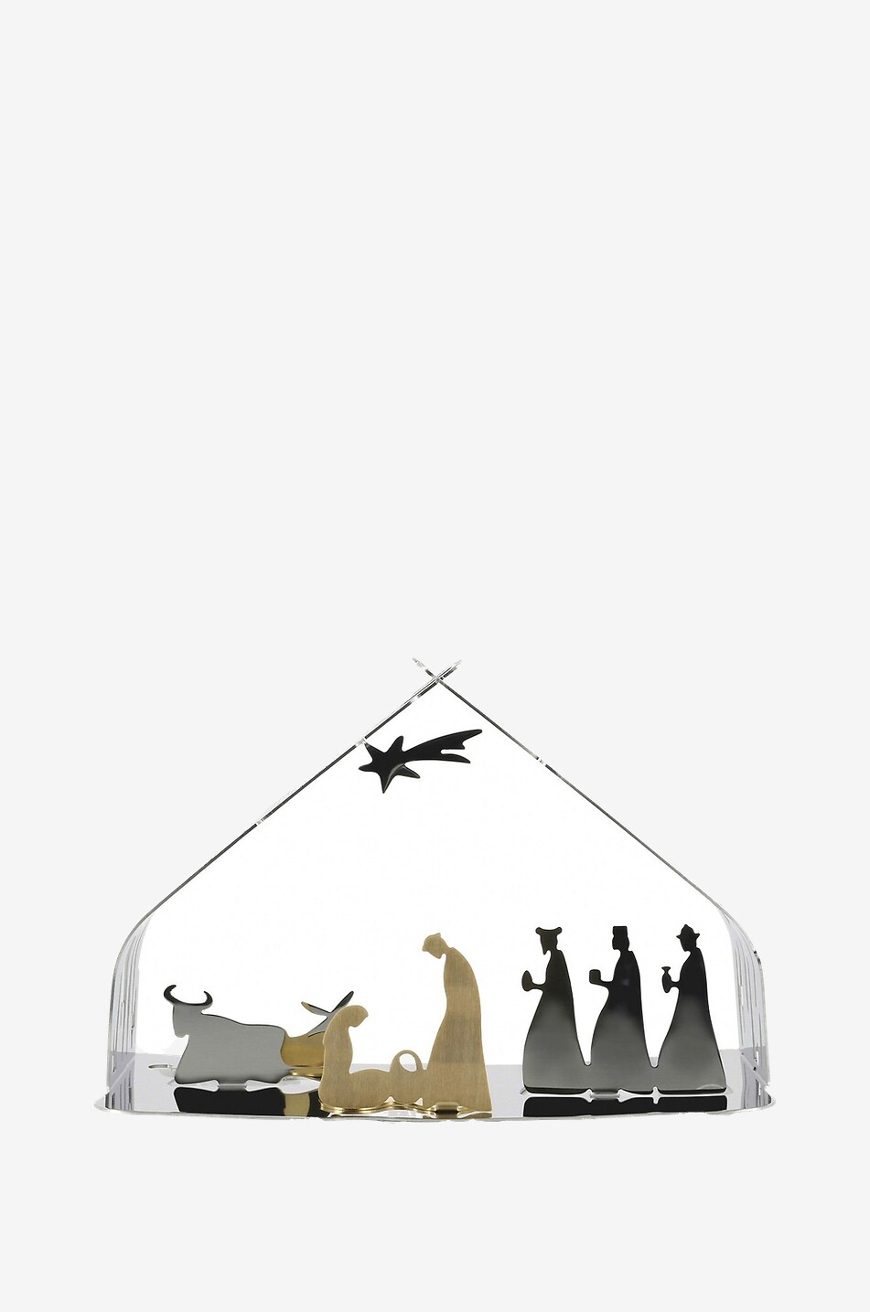 ALESSI Silberne Weihnachtskrippe Bark Crib Haus STAHLFARBEN 2