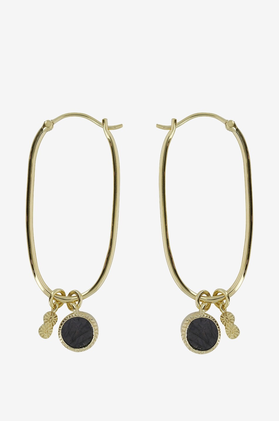 Créoles ovales dorées avec turquoise Arya