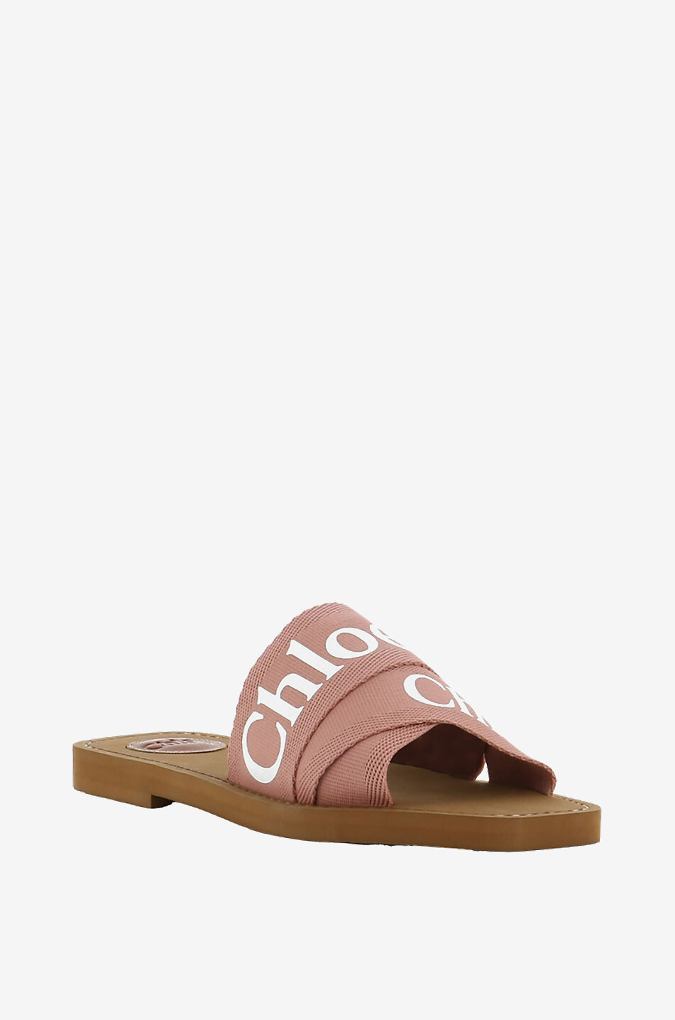 CHLOE Sandales plates avec logo Woody Femme ROSE CLAIR 1