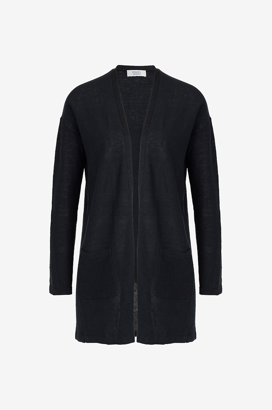 Open linen cardigan with Lurex and pockets