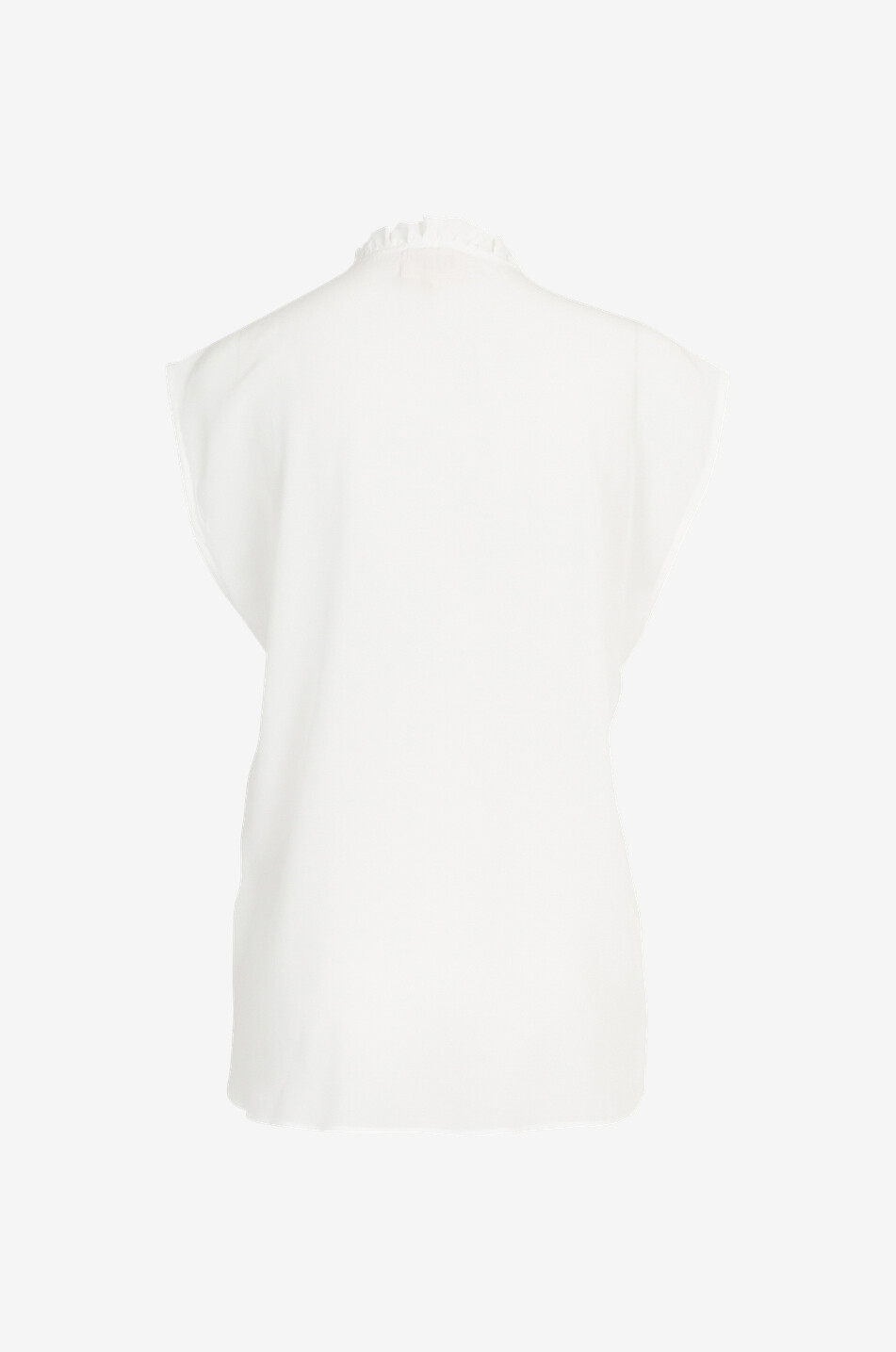 TOUPY Top en soie sans manches à col volanté Agil Femme Beige clair 2