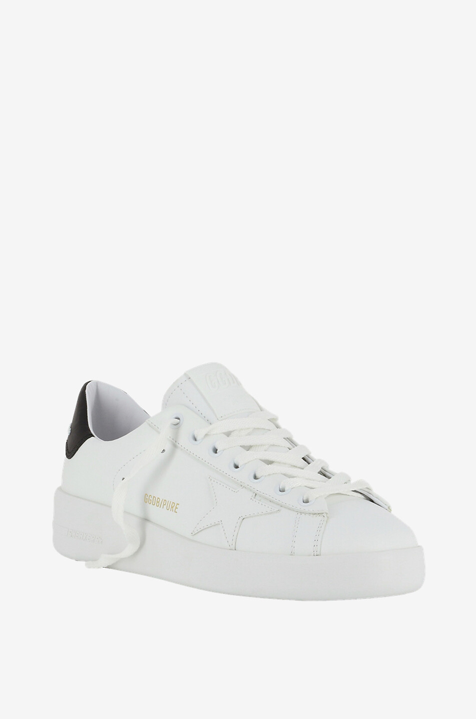GOLDEN GOOSE Pure Star wedge sneakers in white and black leather Women WHITE 1