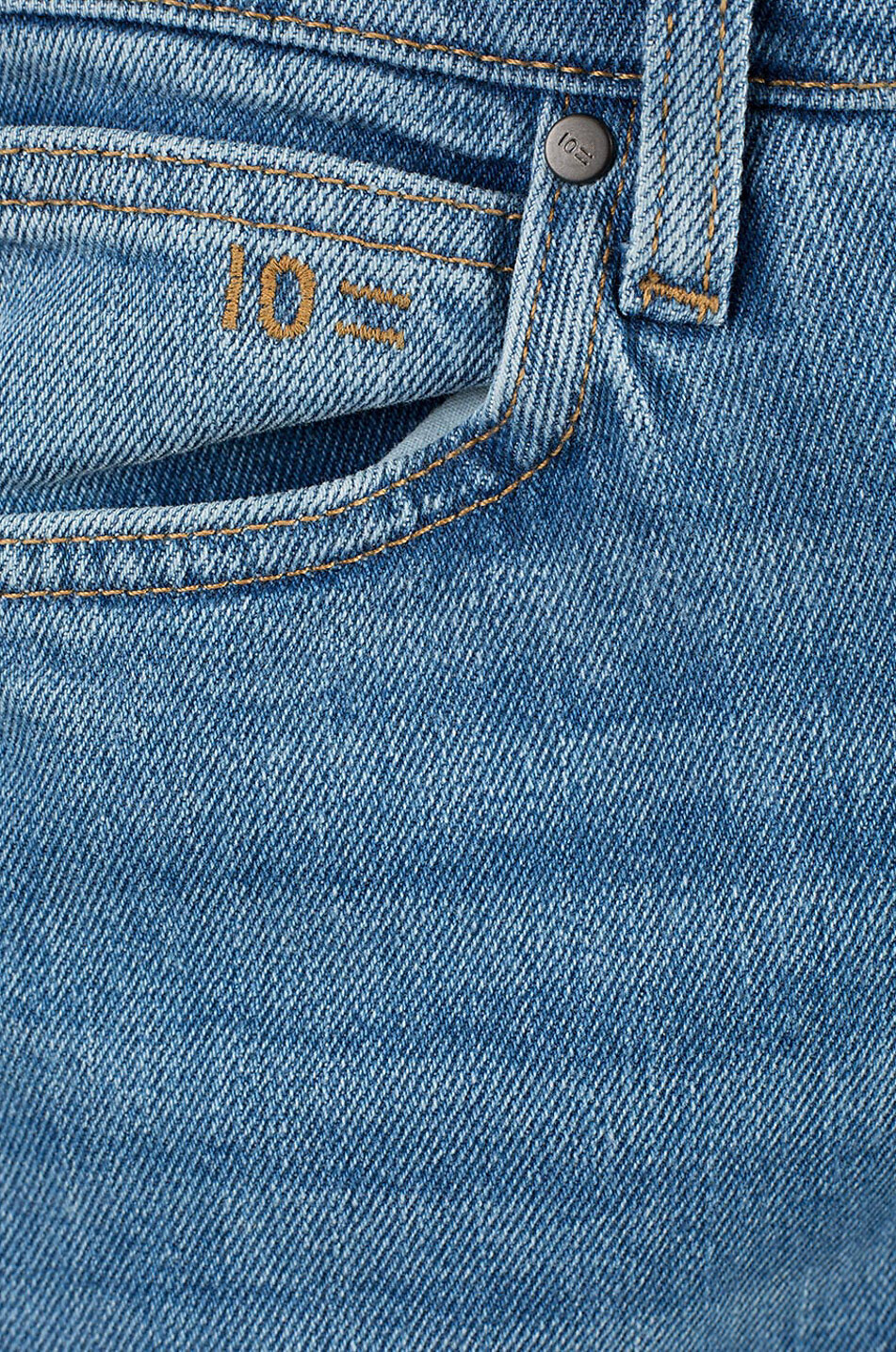 Verkürzte ausgefranste Jeans Kick Flare Idora 90s stonewash