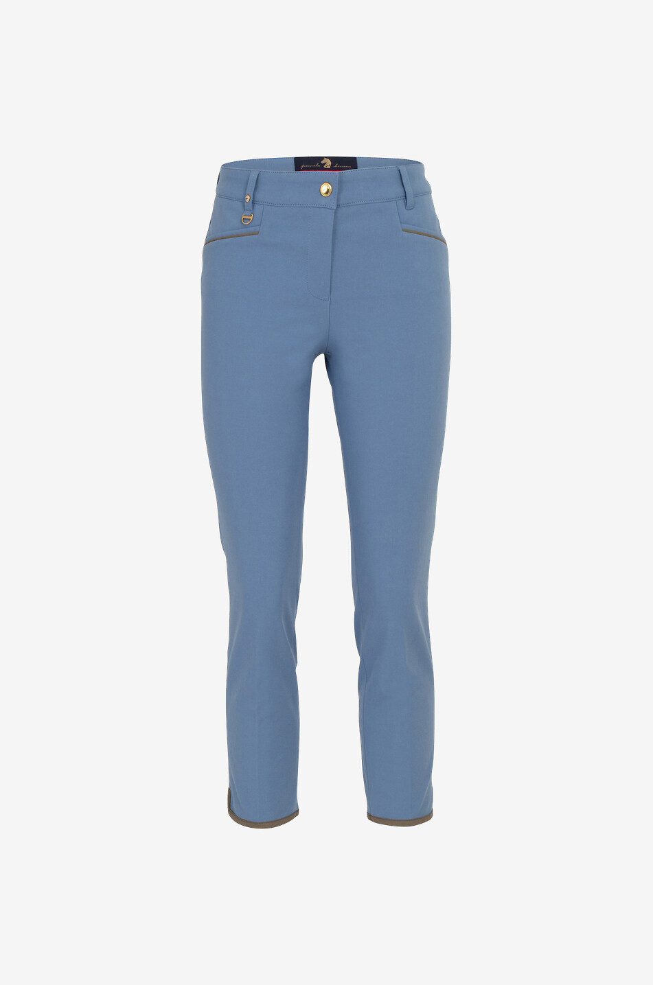 PAMELA HENSON Spezia cropped slim fit trousers with piping Women LIGHT BLUE 1