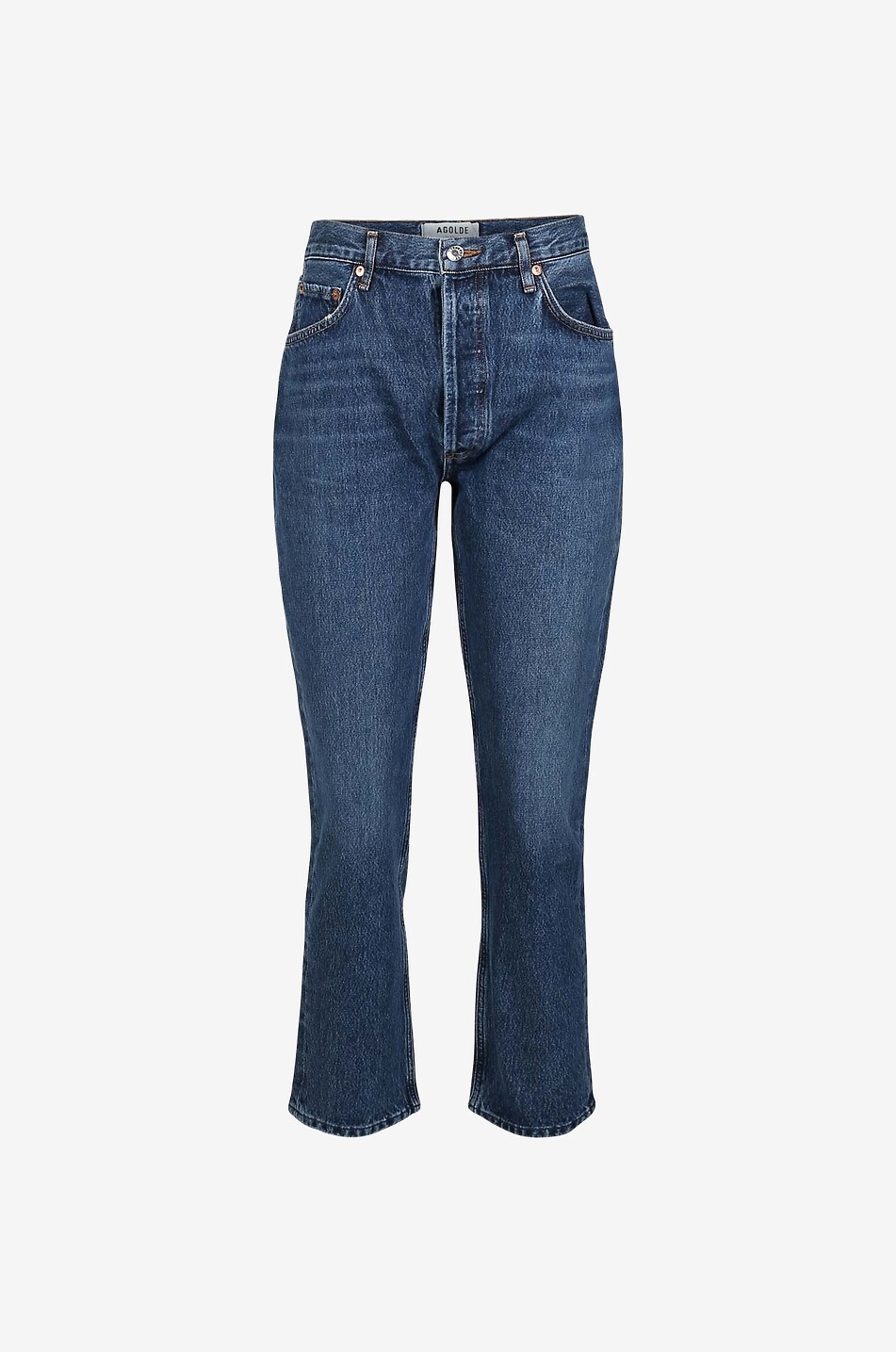 AGOLDE Riley high rise straight fit jeans Women MEDIUM BLUE 1