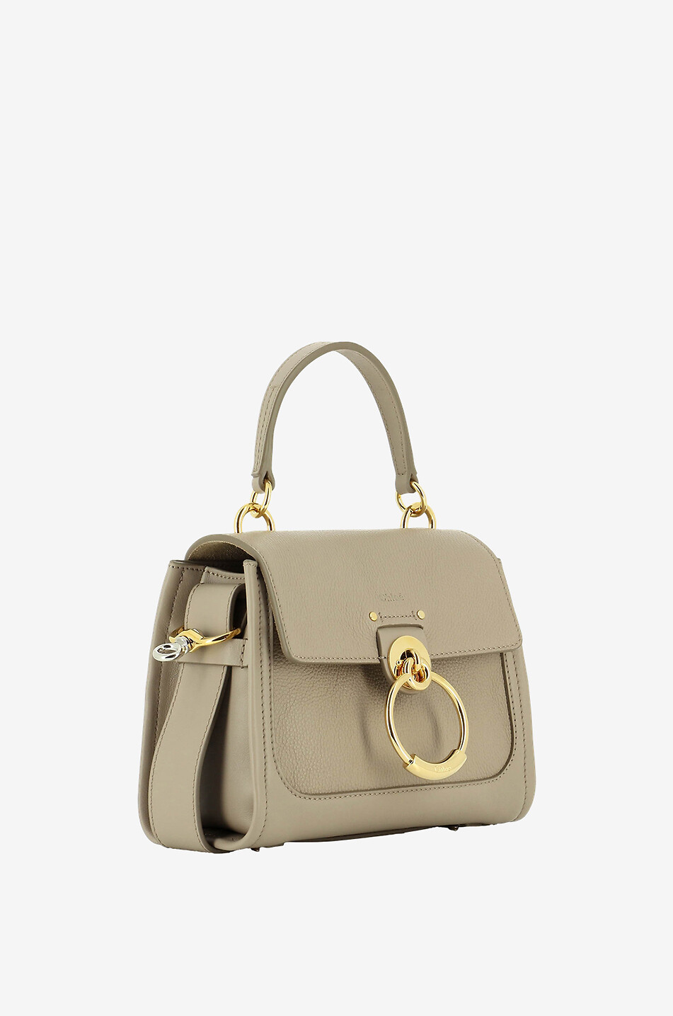 CHLOE Tess mini grained and smooth leather bag Women GREY 2