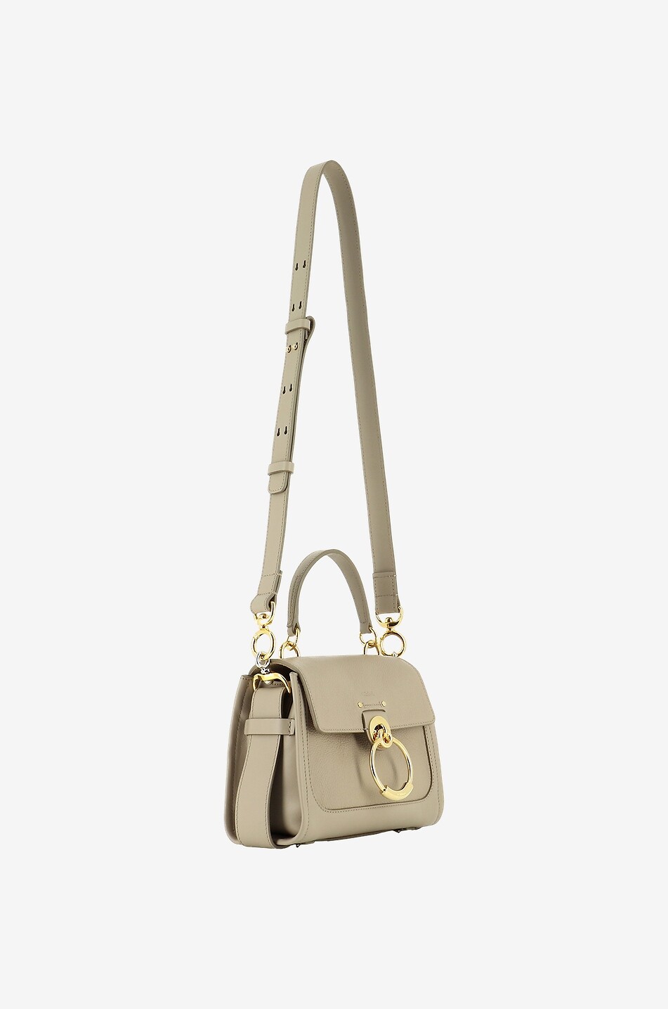 CHLOE Tess mini grained and smooth leather bag Women GREY 5