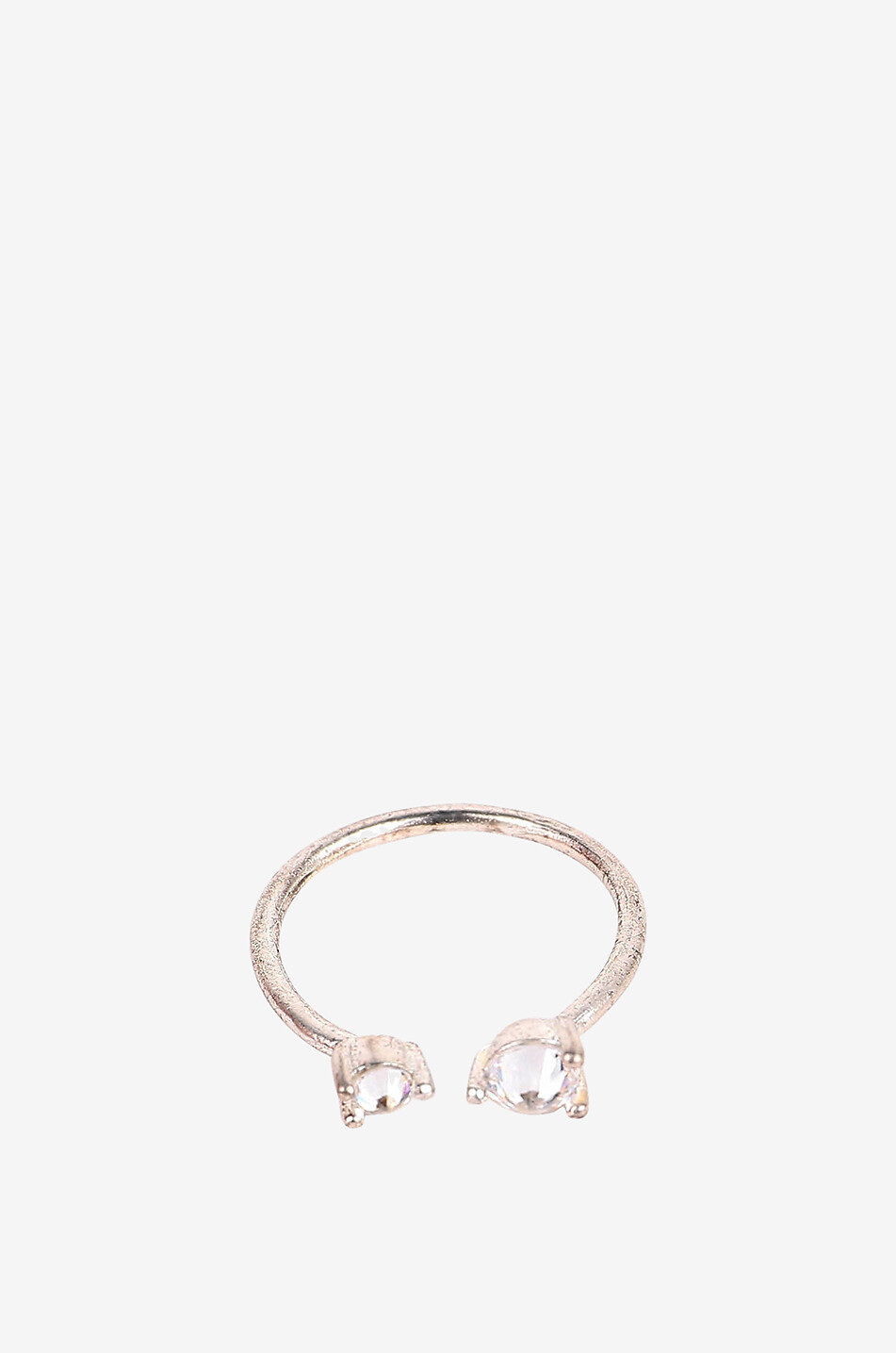 LES CLEIAS Adjustable silver-plated gemstone ring Women SILVER 1