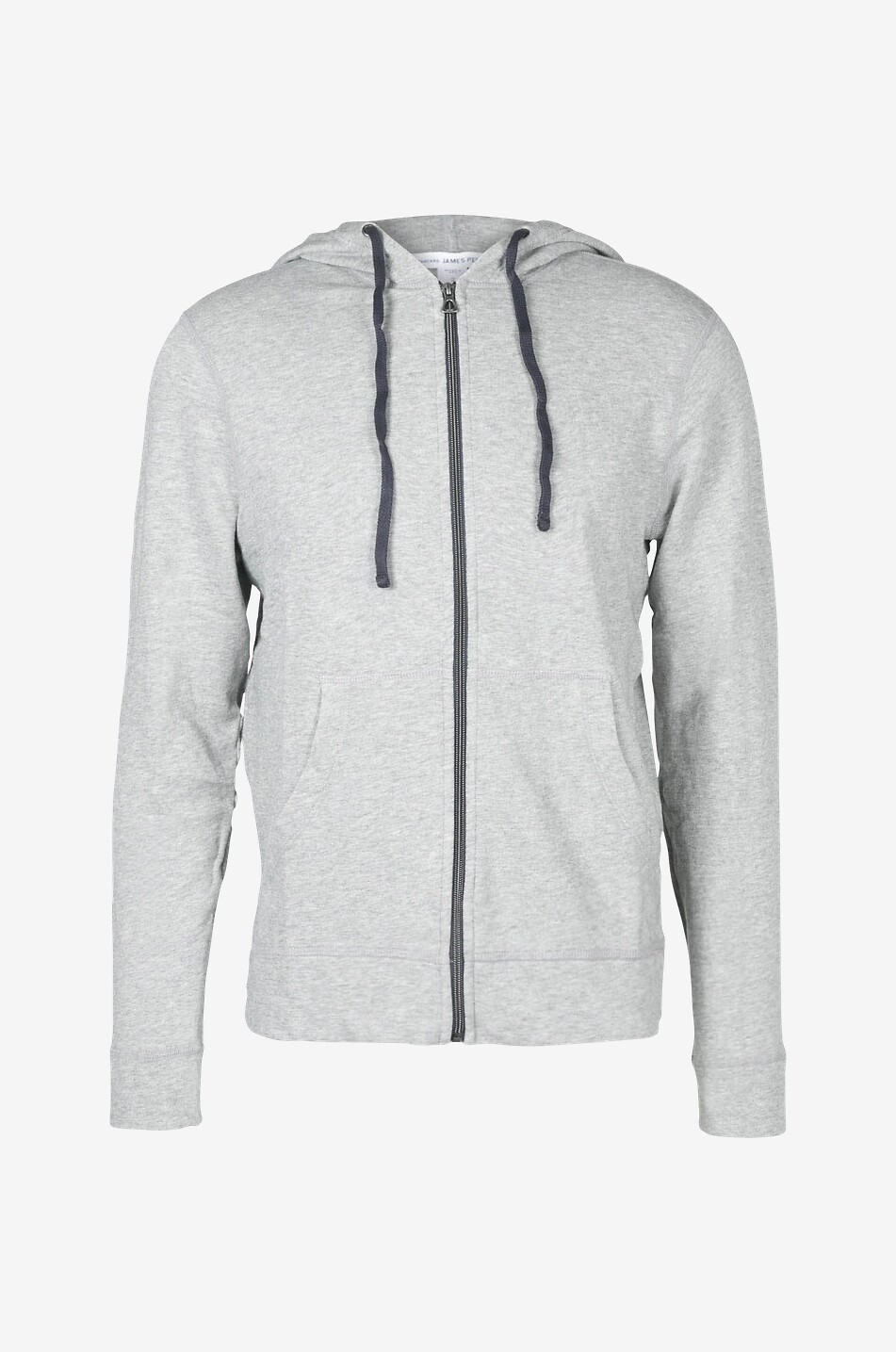 JAMES PERSE Sweat-shirt zippé à capuche en coton léger Homme GRIS MOYEN 1