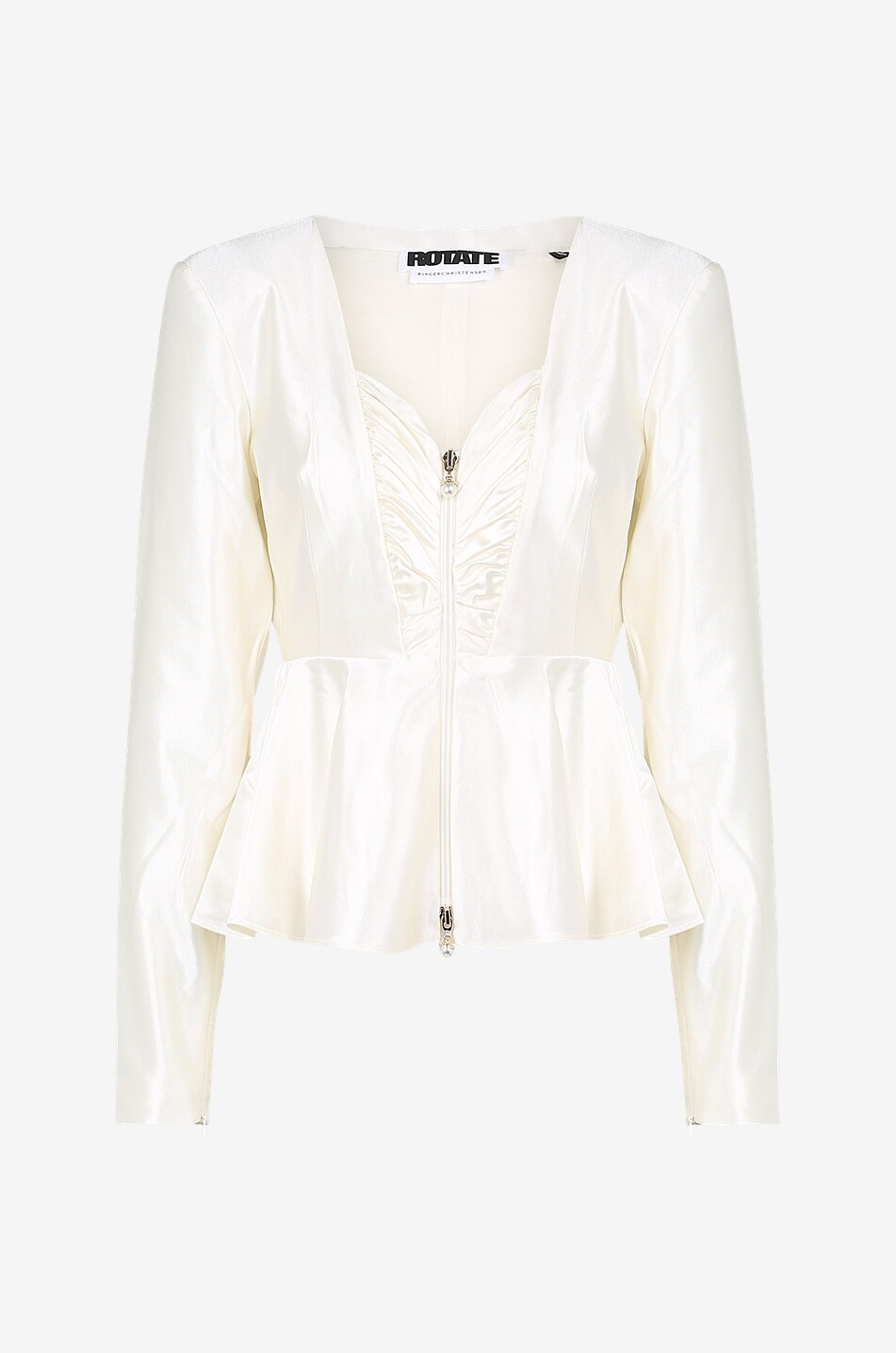 Top à basque satiné en sergé Annie