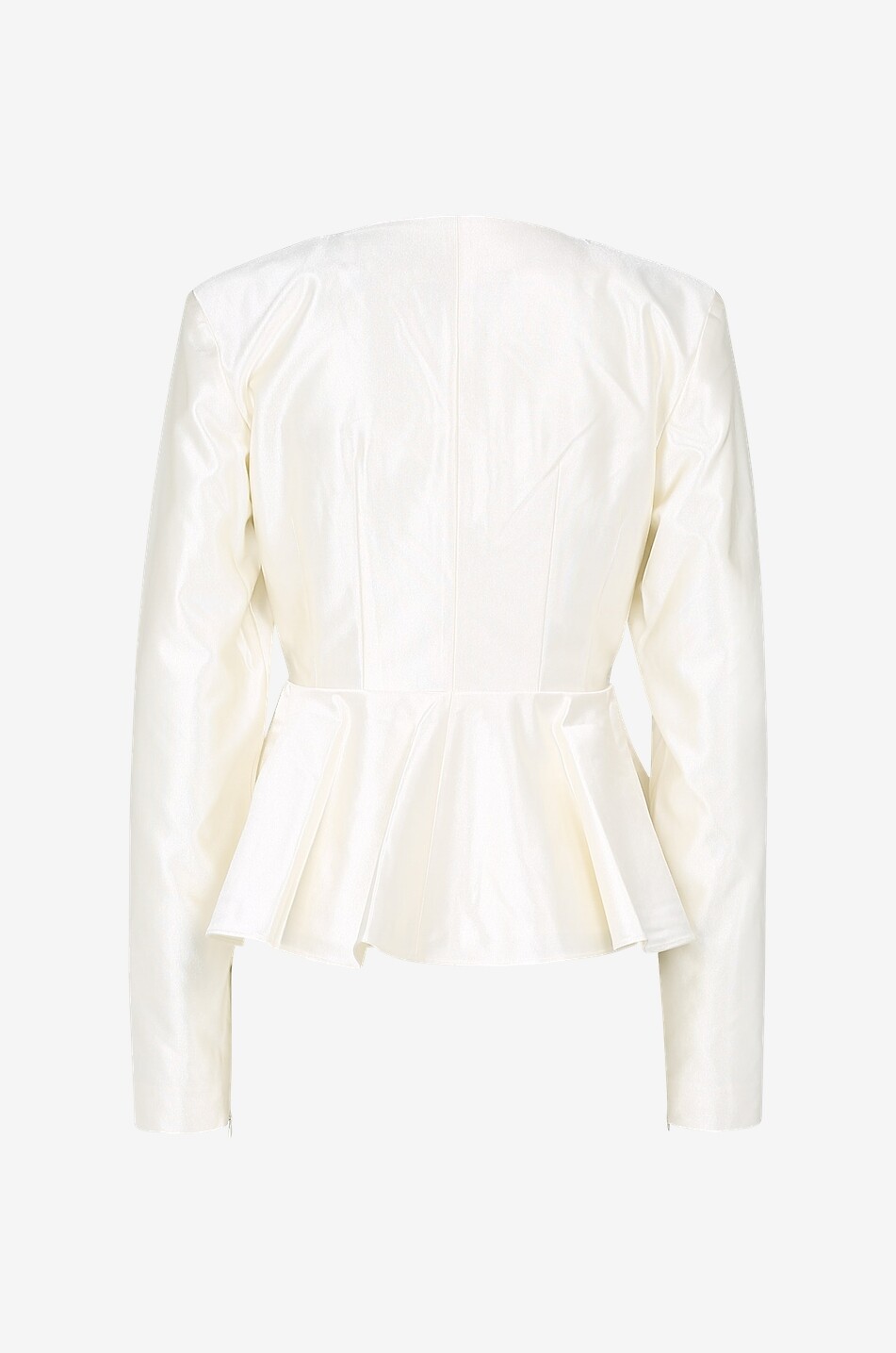 ROTATE BIRGER CHRISTENSEN Top à basque satiné en sergé Annie Femme BLANC 2