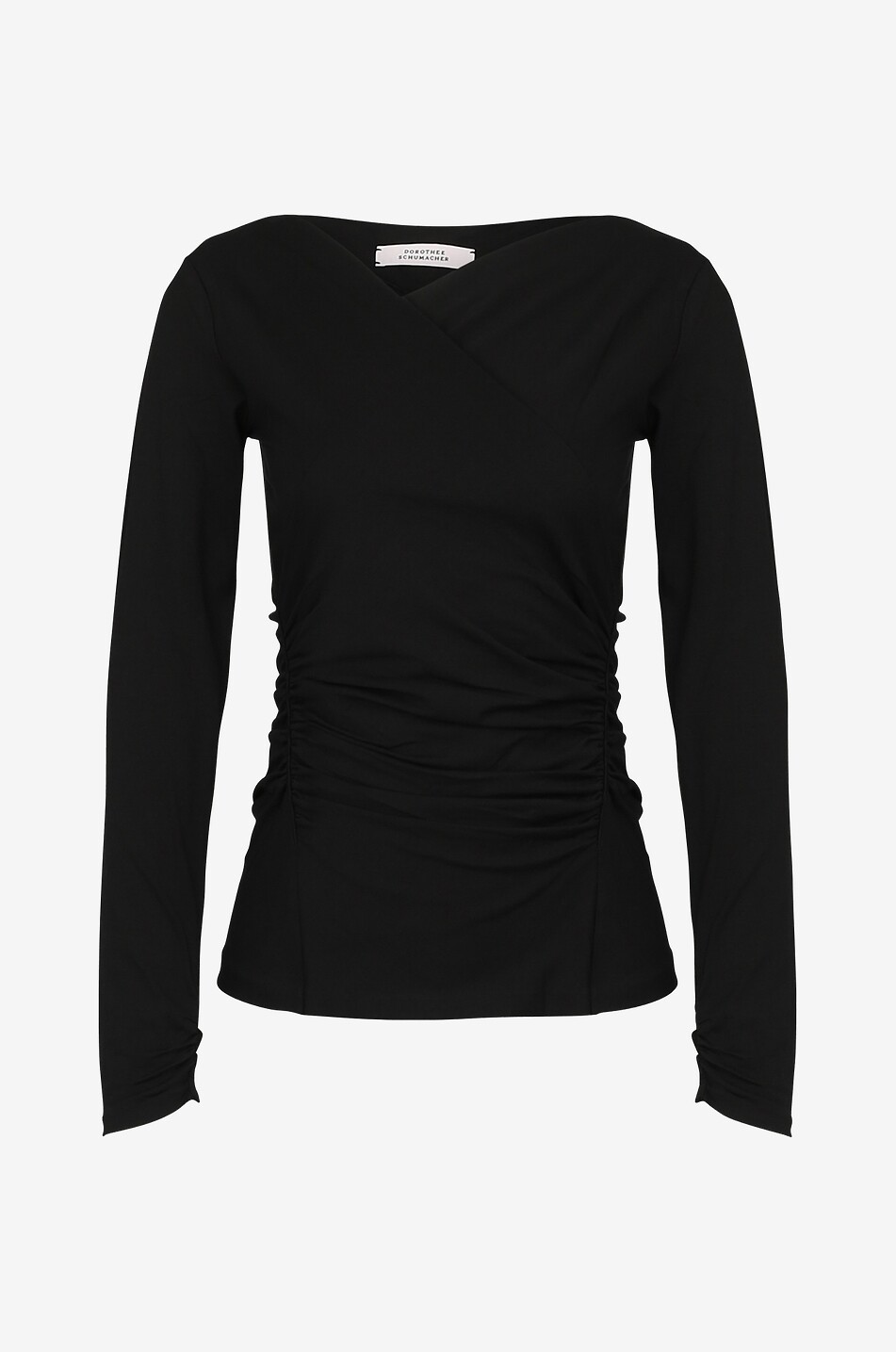 Langarm-T-Shirt mit dapiertem V-Ausschnitt Fascinating Drapes