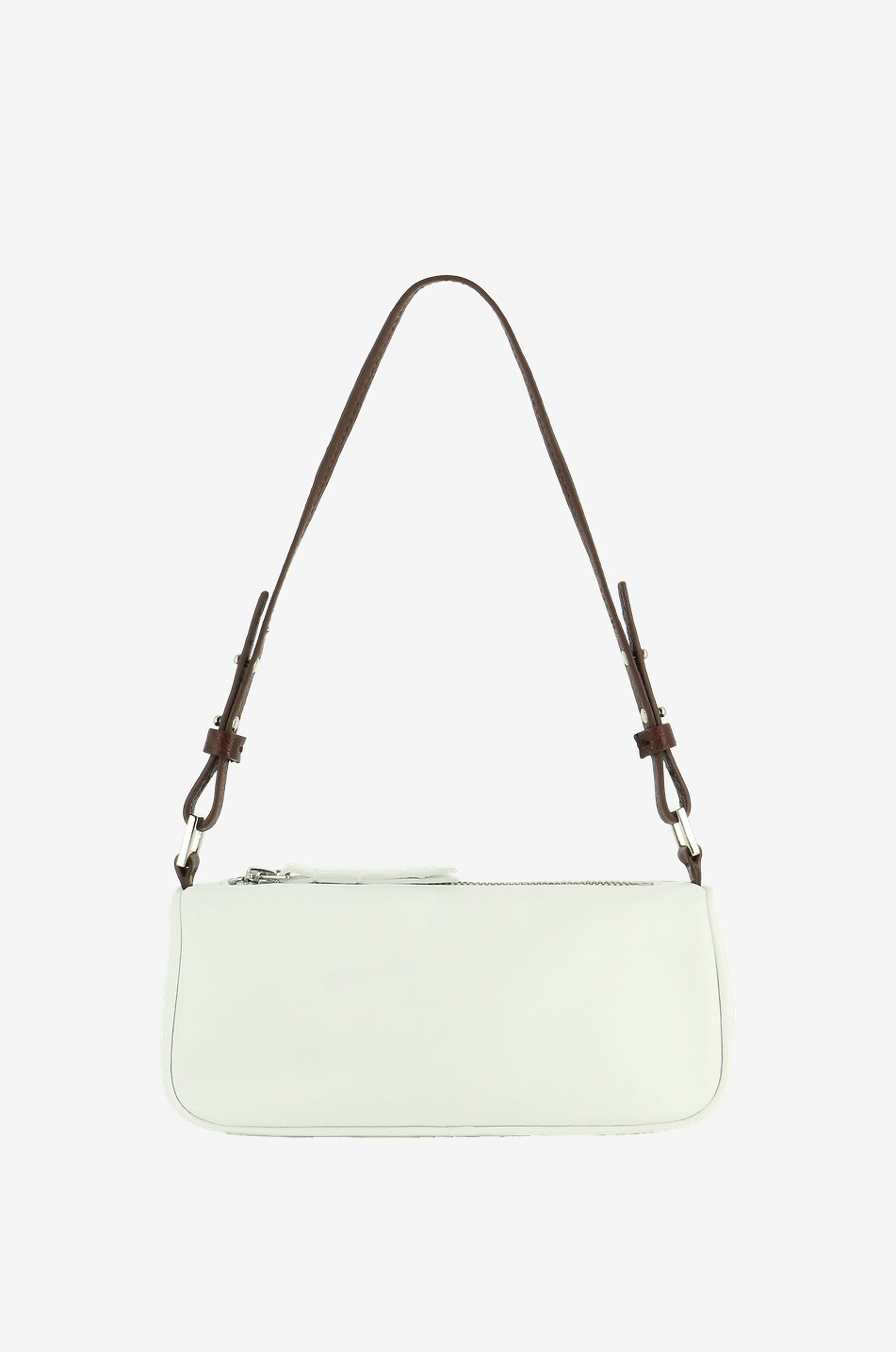 Sac porté épaule en cuir nappa Eve White
