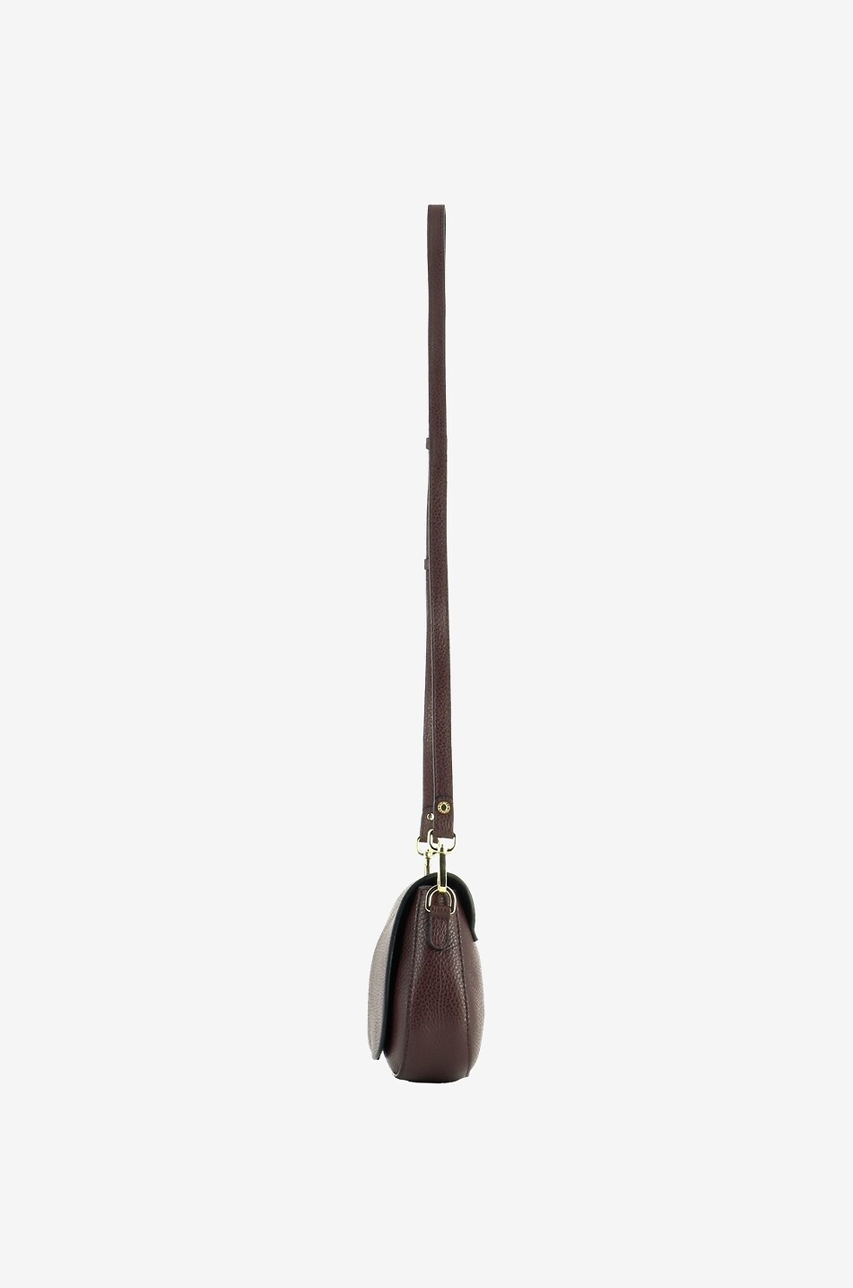 GIANNI CHIARINI Petit sac besace en cuir grainé Helena Round Femme MARRON FONCÉ 4