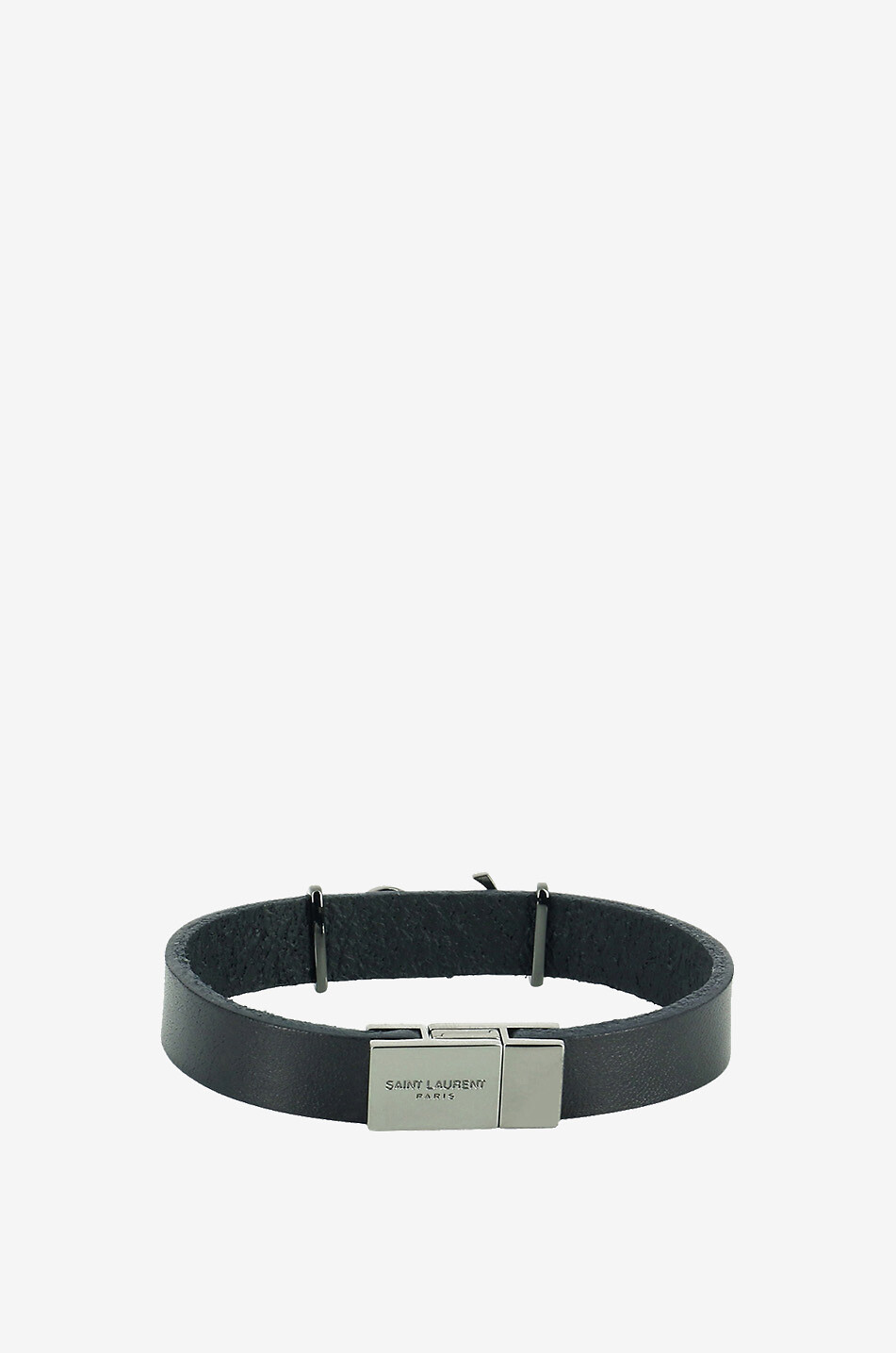 SAINT LAURENT PARIS Armband aus Leder und schwarzem Metall Opyum Damen SCHWARZ 2