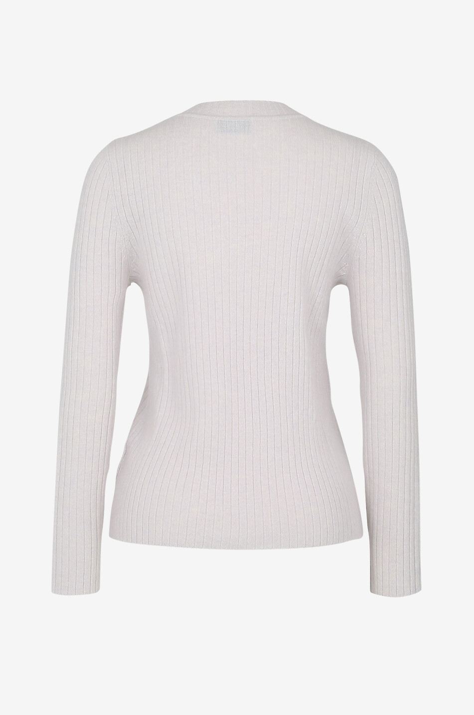 Gerippter V-Kragen-Pullover aus Kaschmir