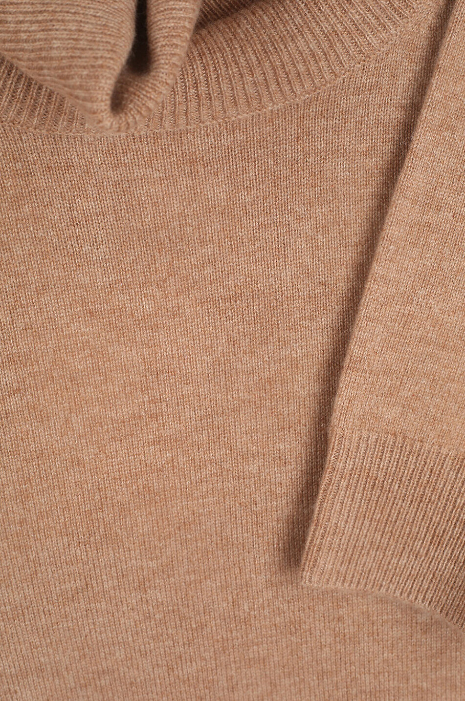 BONGÉNIE Pull fin ajusté en cachemire à col roulé Femme Beige moyen 3