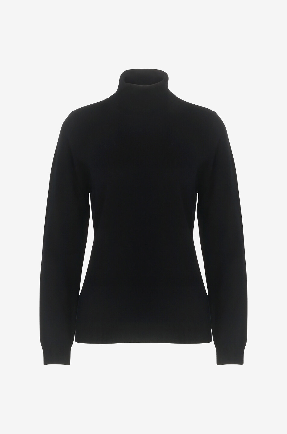 BONGENIE Fitted fine cashmere turtleneck jumper Women BLACK 1