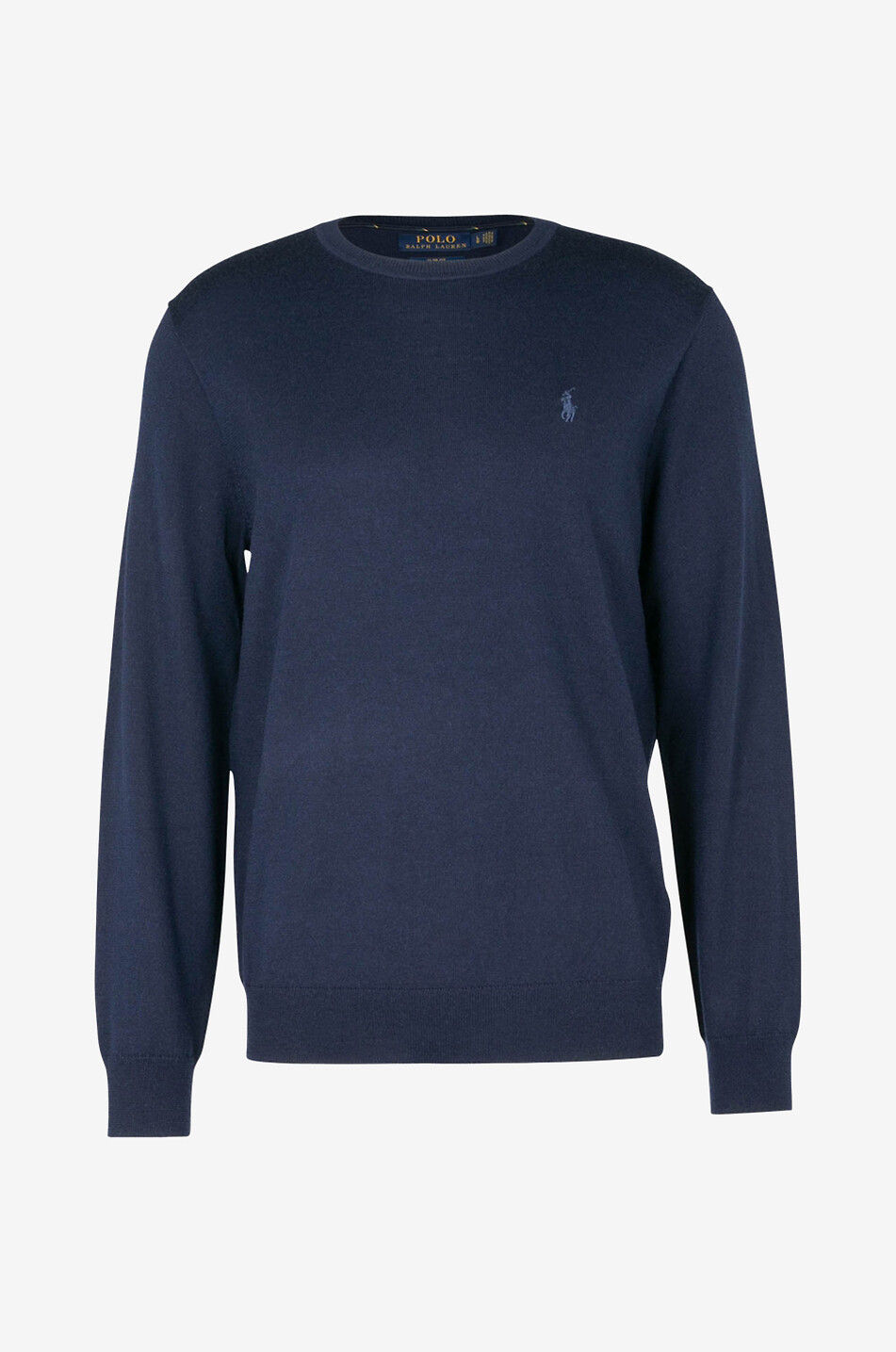 Slim-Fit Rundhalspullover aus Merinowolle mit besticktem Logo