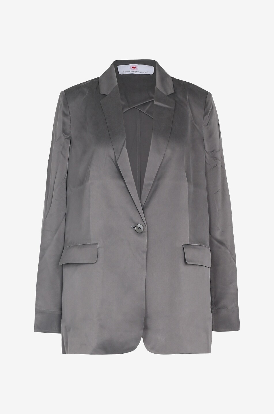 Blazer à boutonnière simple en soie sauvage