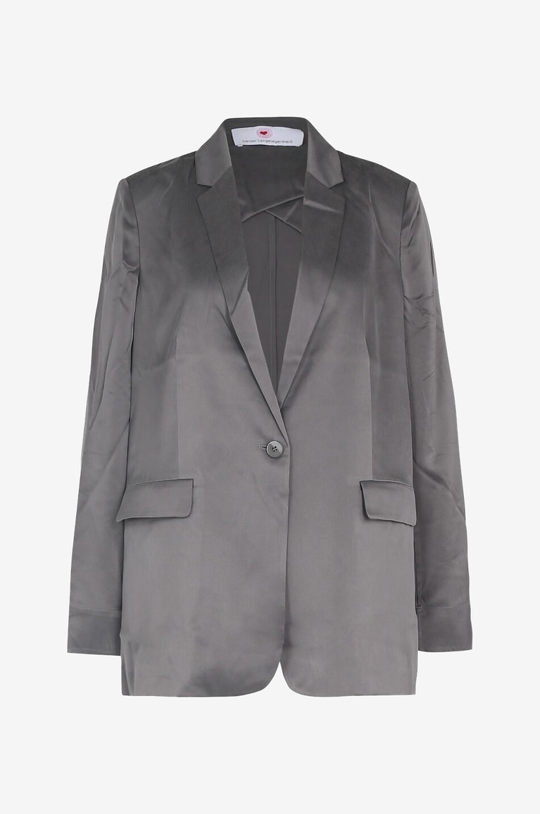 HERZEN'S ANGELEGENHE Blazer à boutonnière simple en soie sauvage Femme GRIS 1