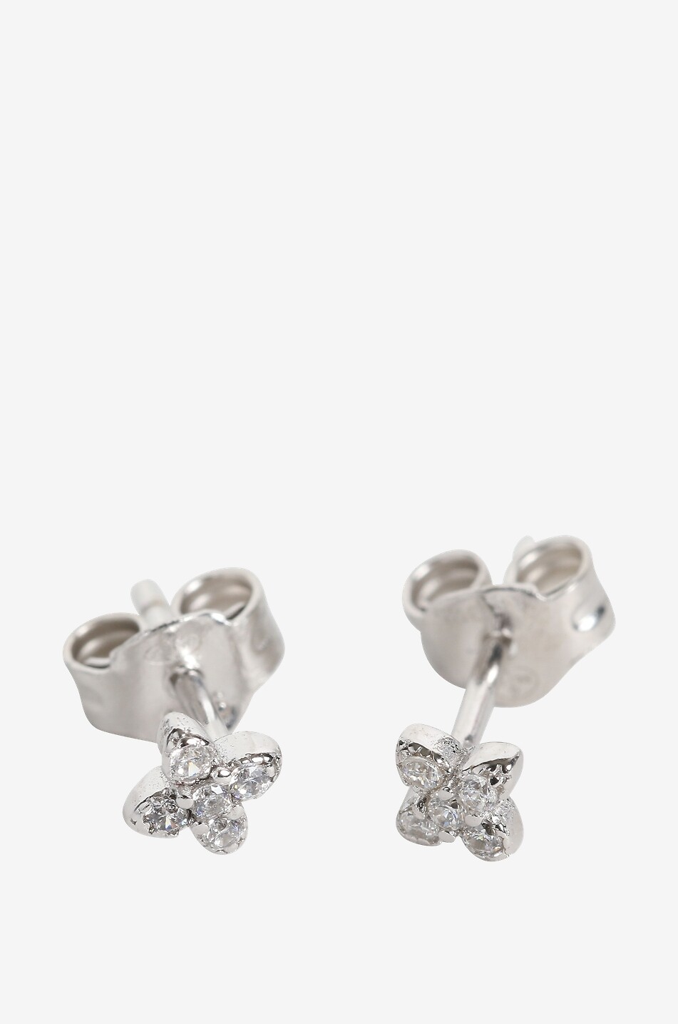 Silberne Ohrstecker mit Strass Blüten