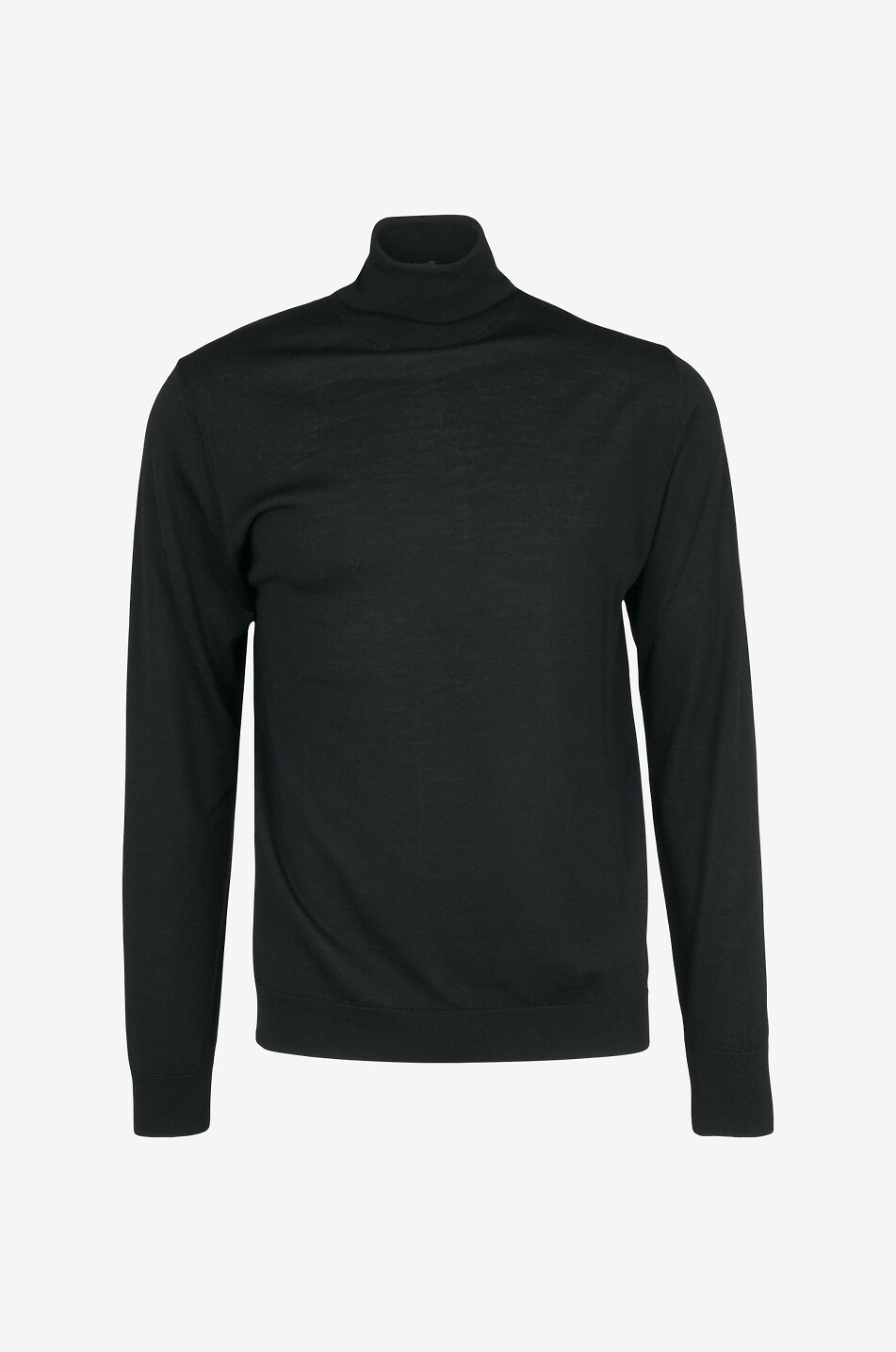 DANIELE FIESOLI Pull fin à col roulé en laine mérinos extrafine Homme NOIR 1