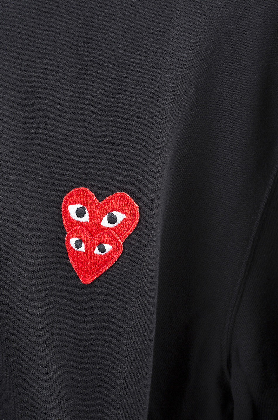 COMME DES GARCONS PLAY Sweat-shirt zippé à capuche brodé coeurs rouges Homme NOIR 3