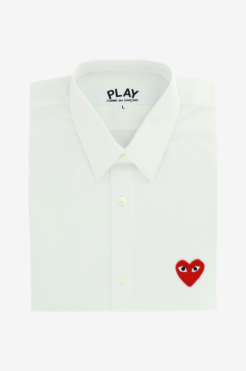 COMME DES GARCONS PLAY Klassisches Hemd mit Herz-Patch Herren WEISS 1