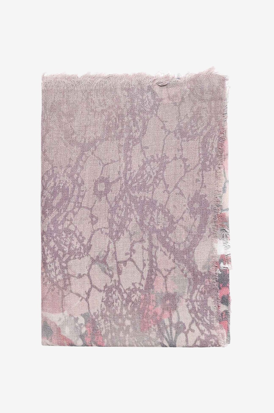 GAYNOR Angel lace patterned fine wool stole Women PINK 1