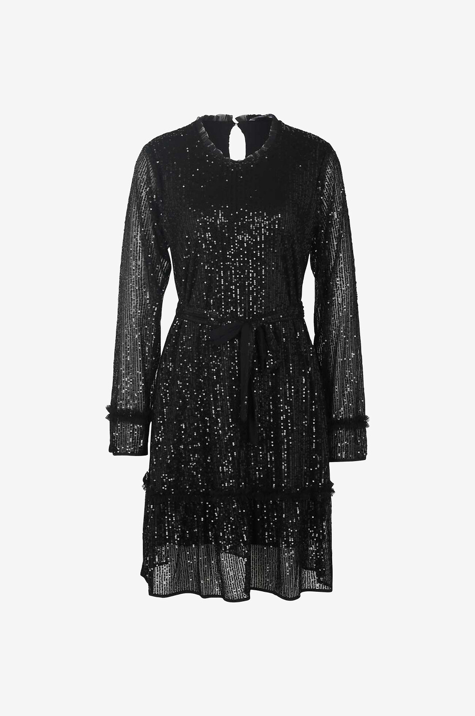 Short A-line sequin embroidered dress