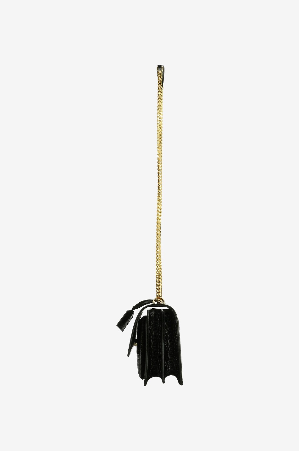 SAINT LAURENT PARIS Sunset Medium croc embossed leather shoulder bag Women BLACK 4