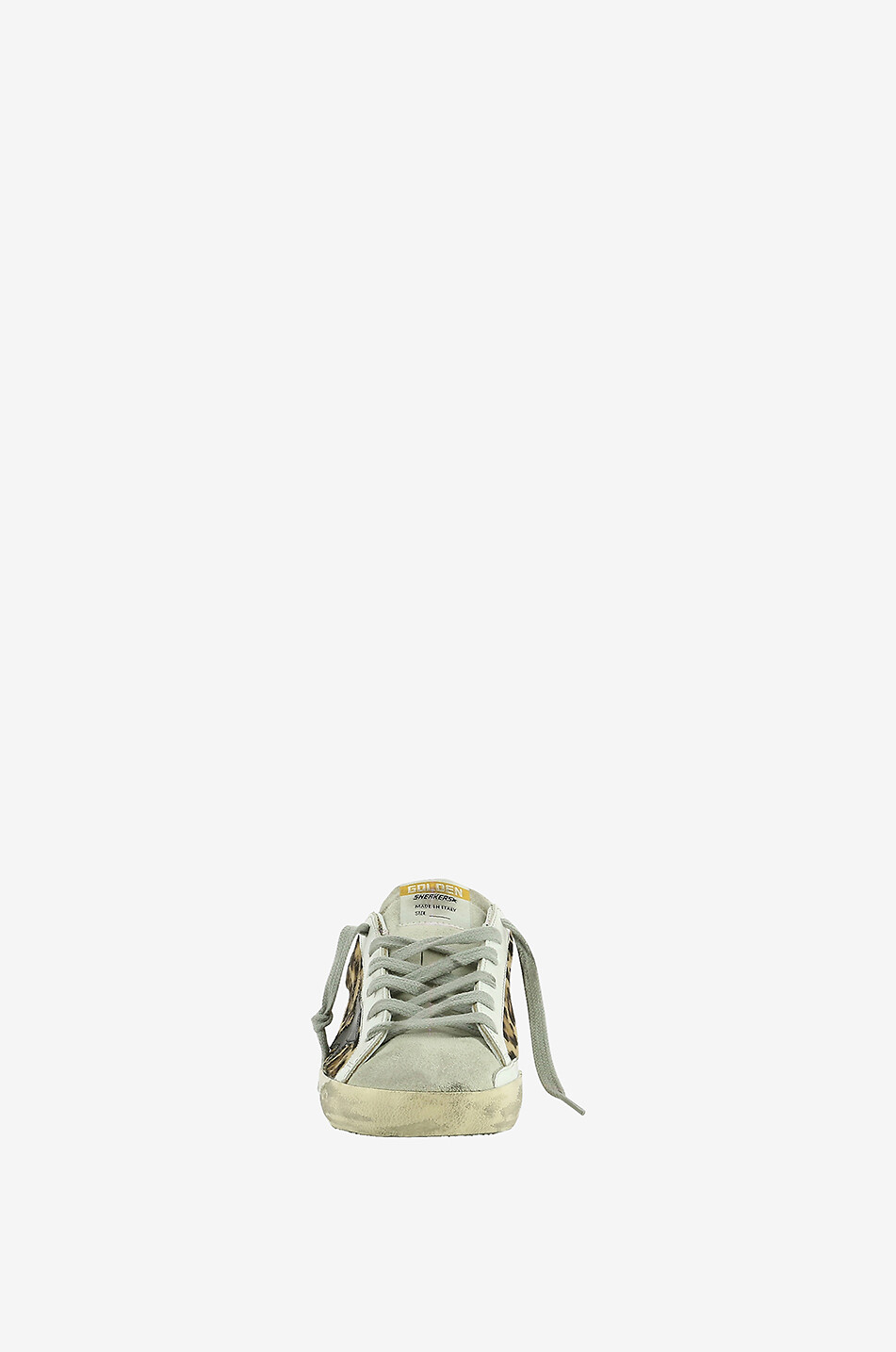 GOLDEN GOOSE Sneakers aus Kalbshaar-Leder mit Leo-Print Super-Star Damen BRAUN 2